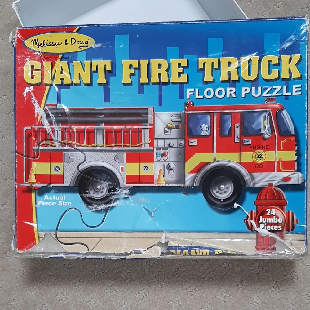 Melissa & Doug 24 Piece Giant Fire Truck Floor Puzzle